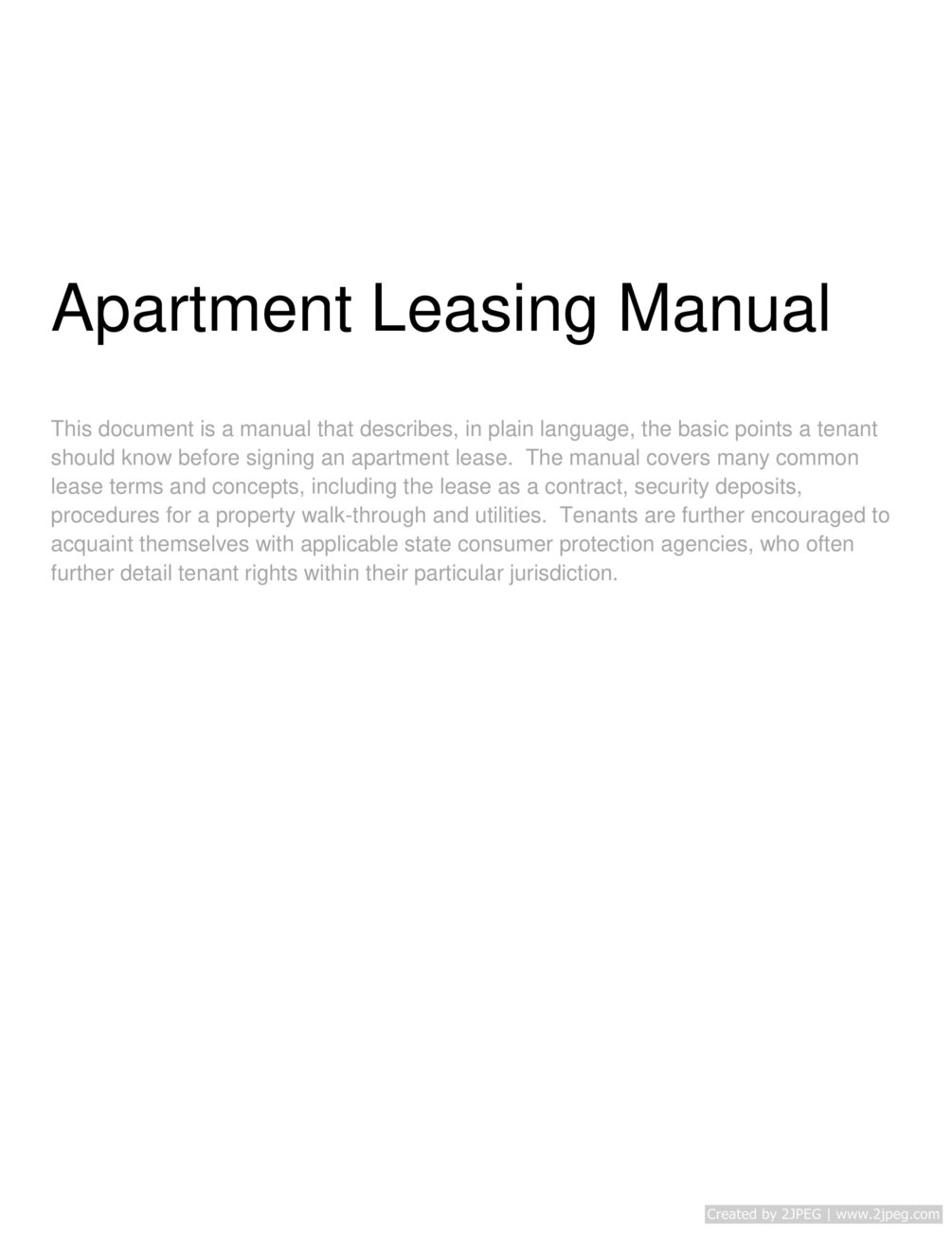 Apartment Leasing Manual