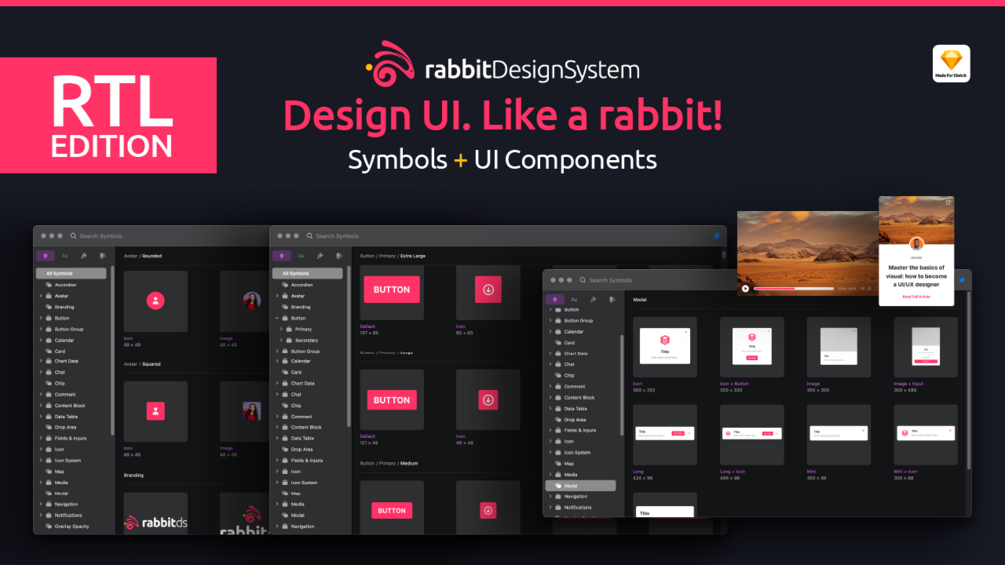 Rabbit Design System V2 | Built for Sketch (RTL Edition)