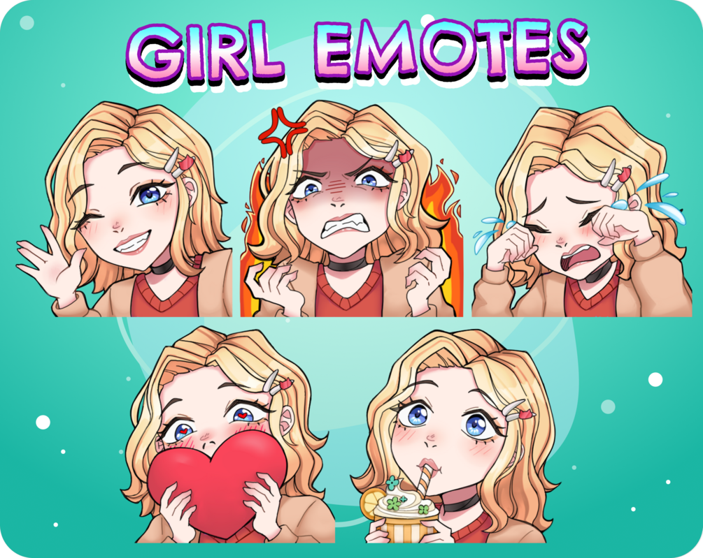 Crying Demon Girl Emote Twitch Discord Demon Kawaii 