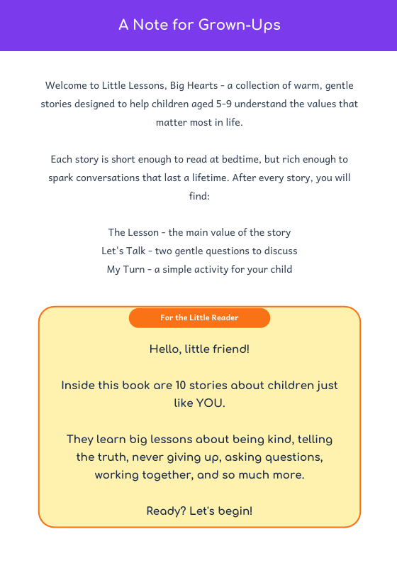 Little Lessons, Big Hearts – 10 Moral Stories for Kids | LearnStack Kids preview image 13