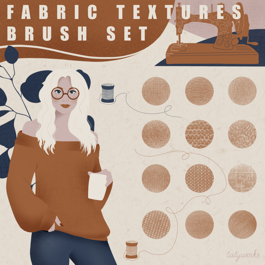 Fabric Brushes for Procreate,Texture Graphic by Infinity Art Works ·  Creative Fabrica