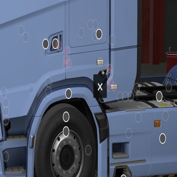 [side badge tuning part] Scania NG side cab new logos with light slots by WC007 D3SIGN