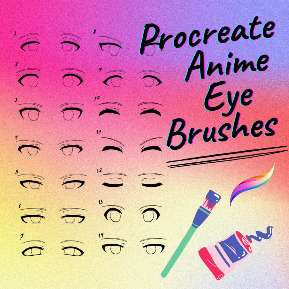 Procreate anime eyes brushes