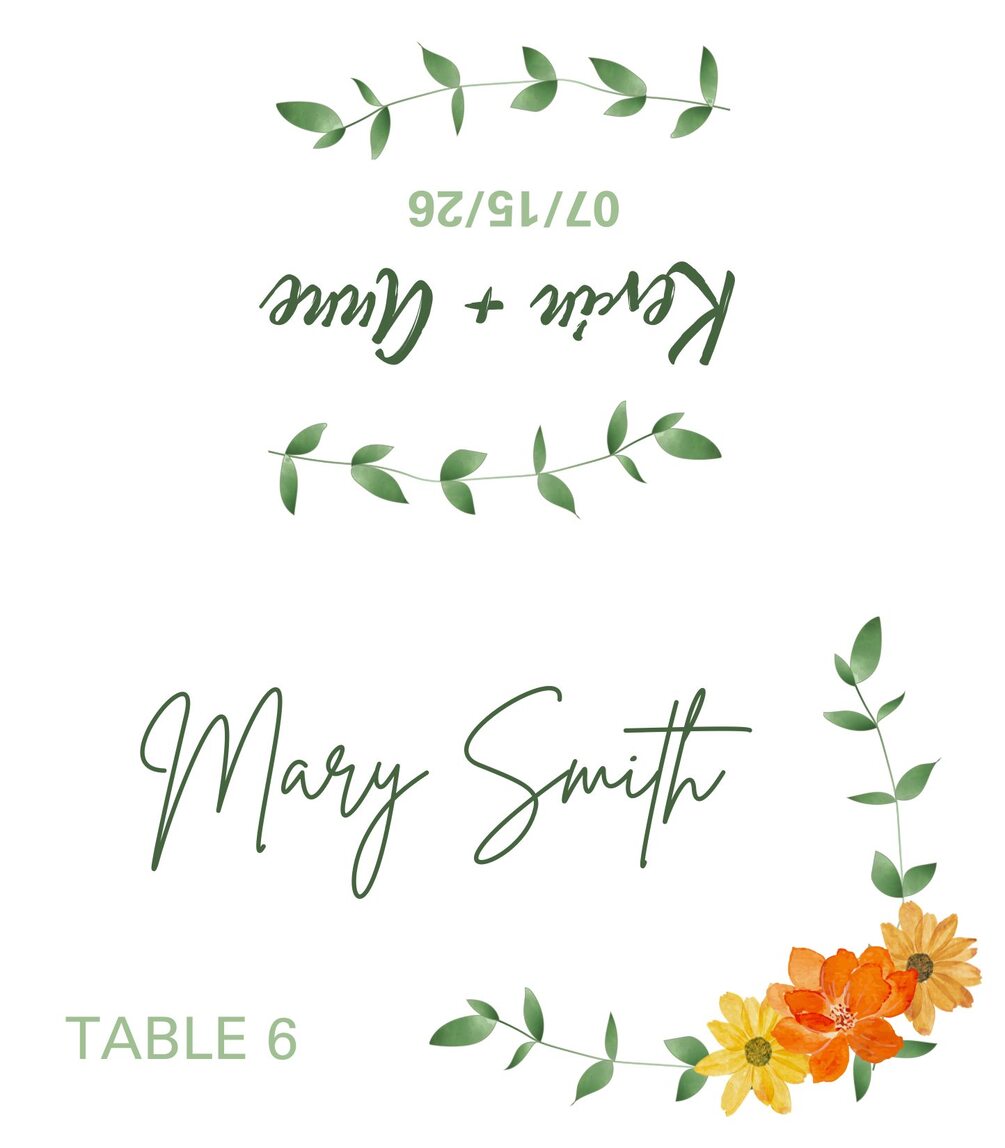 Table place card