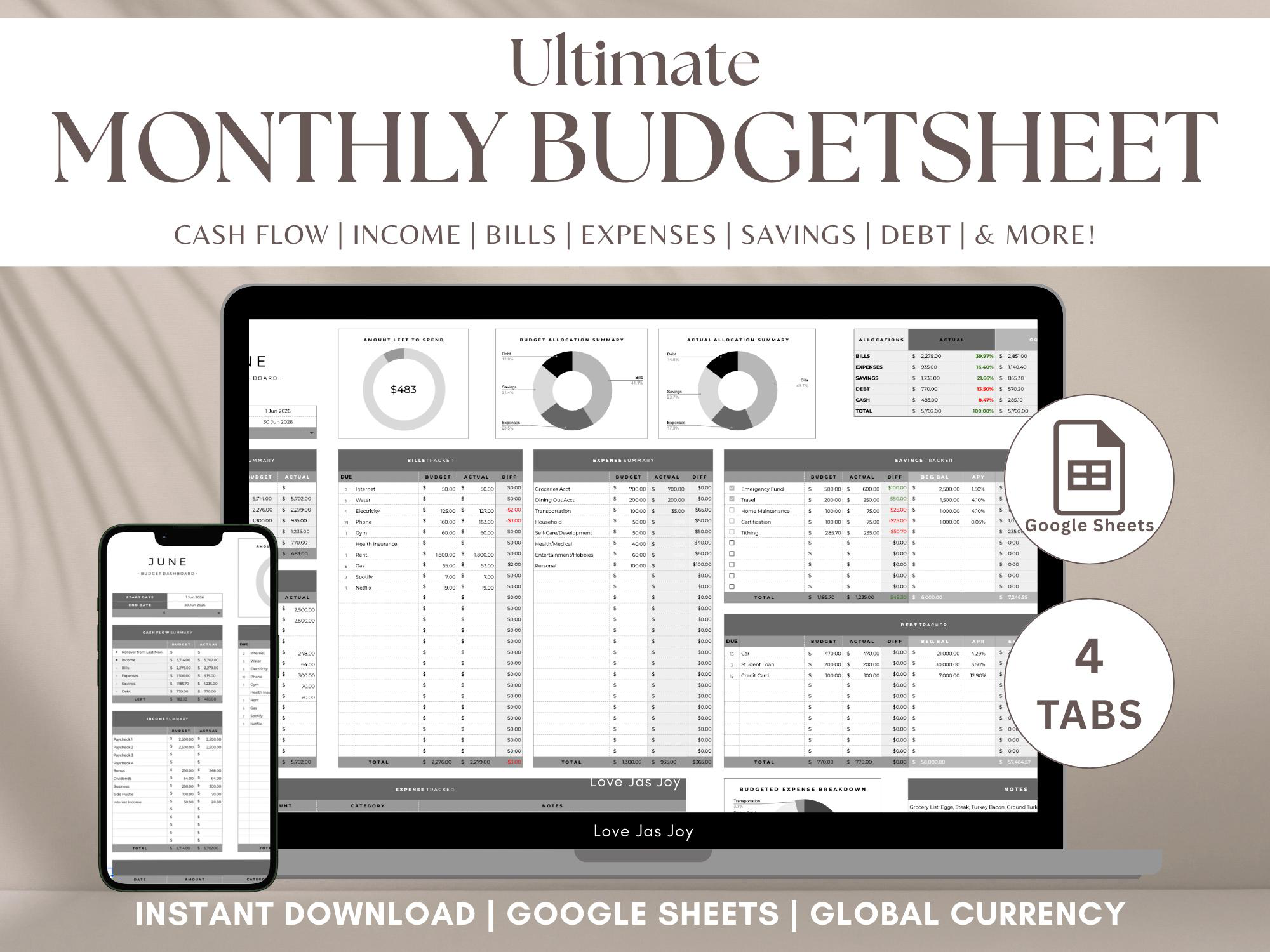 Monthly Budgetsheet