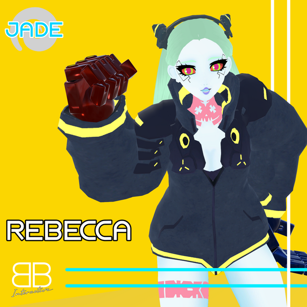 [Original 3D Model] Cyberpunk EdgeRunners Rebecca VRChat Avatar [Jade Base] by Battle Bunny Mods