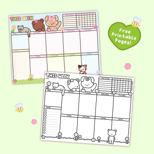 Weekly Planner - Free Digital Download by Berrie Coloring