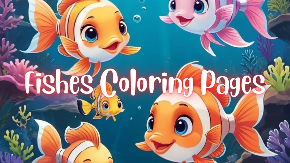 Fishes Coloring Book 100 Pages