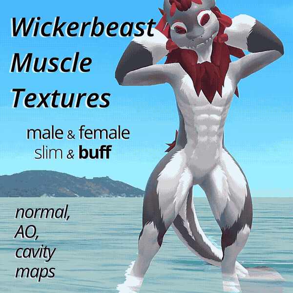 Wickerbeast Muscle Textures | Normal map, Ambient Occlusion, Cavity map for VRChat by Mos