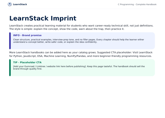 C Programming Complete Handbook — Professional Programming Handbook Series preview image 16