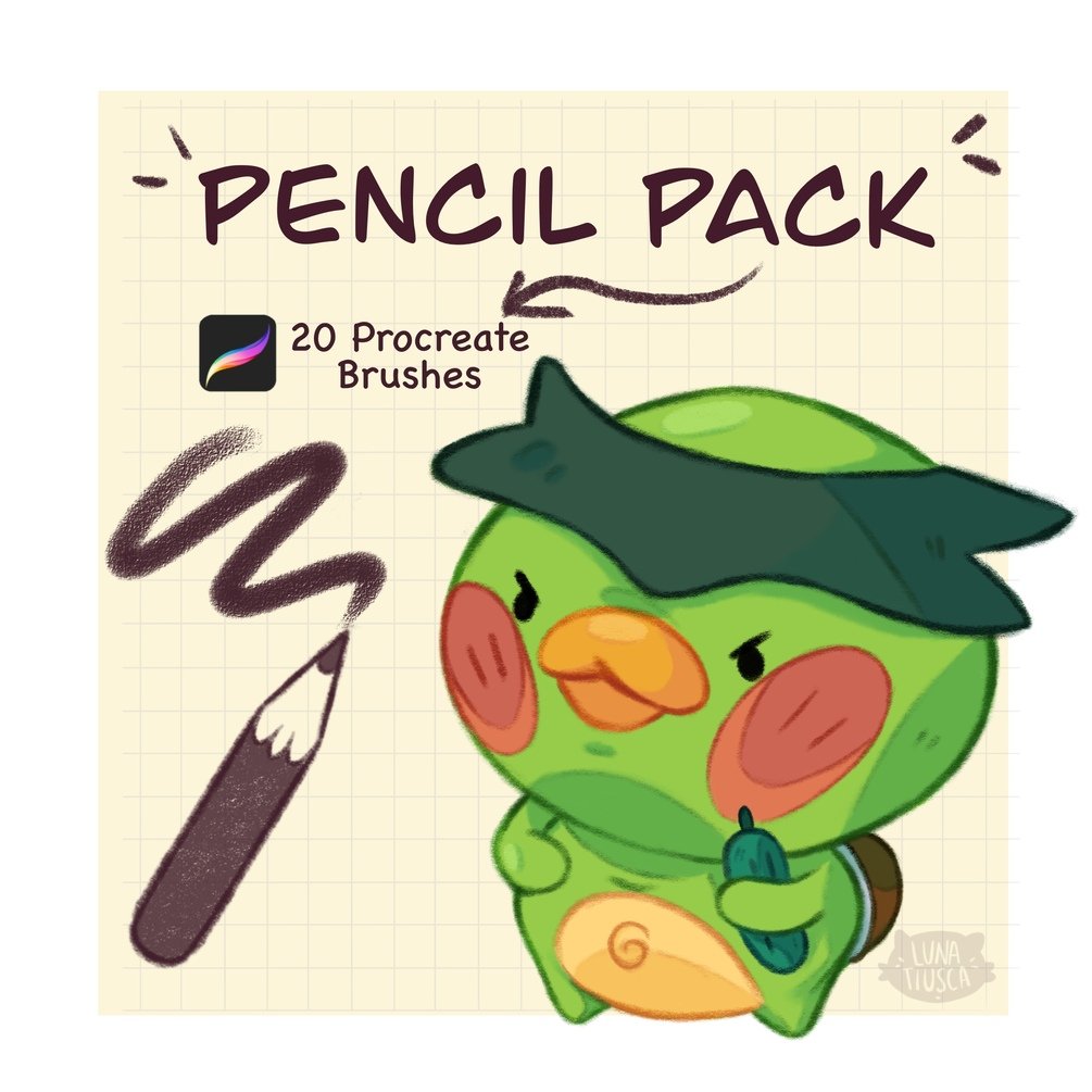 Pencil brush set for procreate by lunatiusca