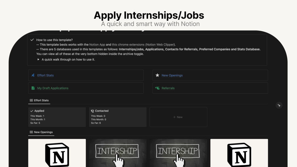 Apply Internships/Jobs (Quick & Smart method with Notion)