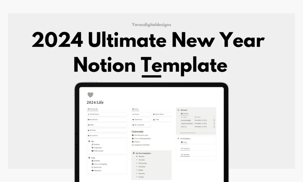 2025 Ultimate New Year Notion Template