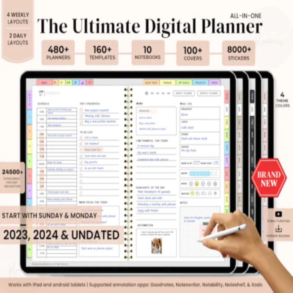 Digital Planner, Goodnotes Planner, iPad Planner, Notability Planner ...