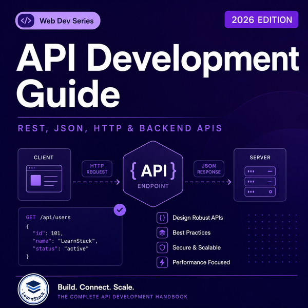 API Development Guide 2026 — REST + JSON Backend Handbook cover