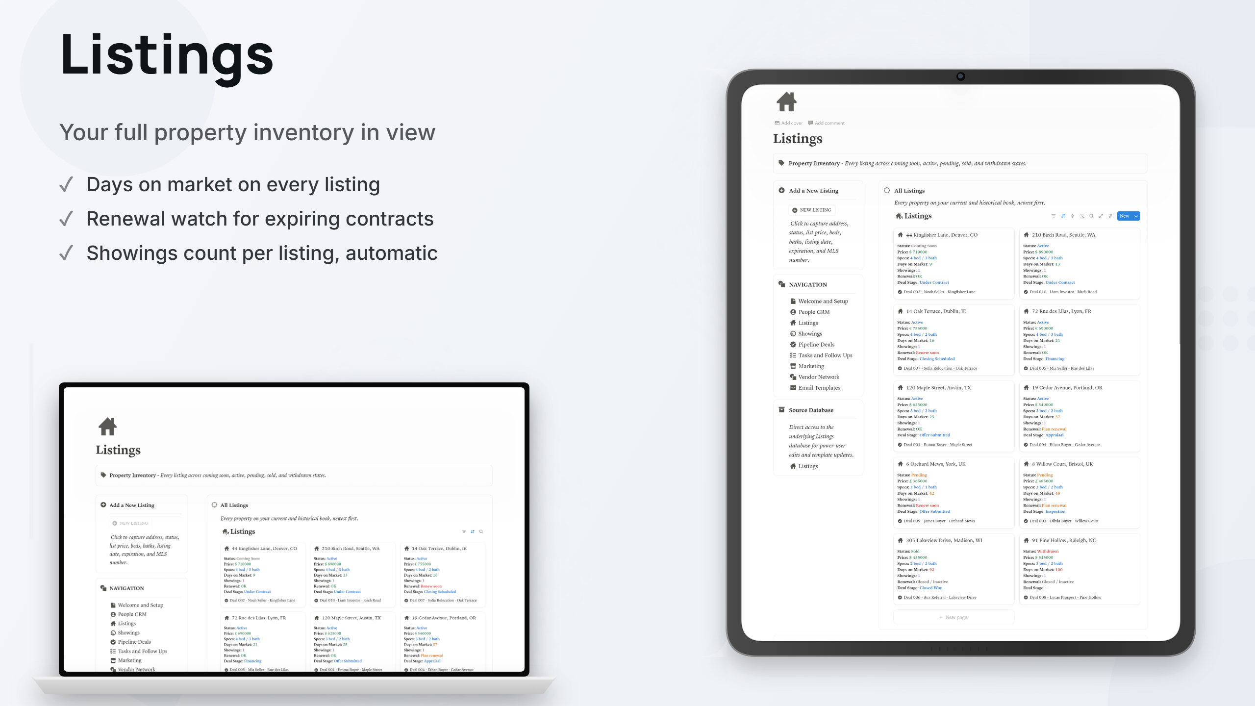 Real Estate Agent CRM - Notion Template for Solo Agents - view 3