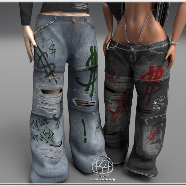 Thugga Wide Leg Couple Jeans Version