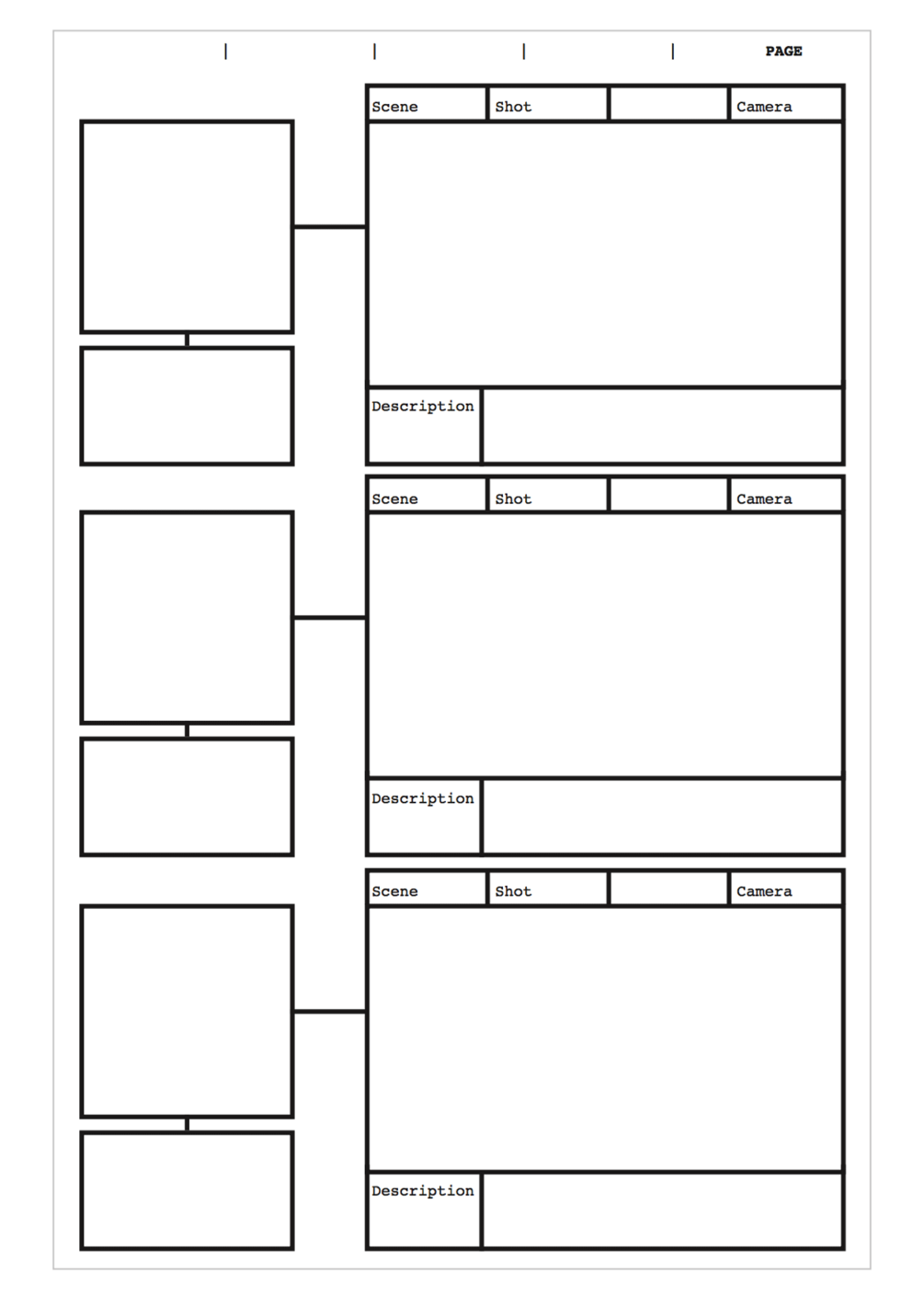 storyboard template 4 boxes