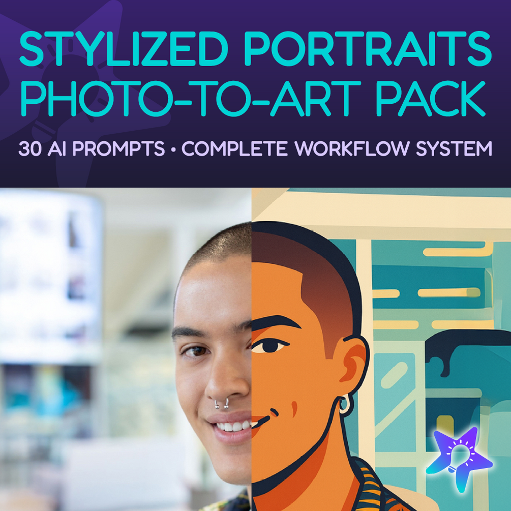 Turbo Muse Stylized Portrait Prompt Pack – Photo‑to‑Art Portraits thumbnail