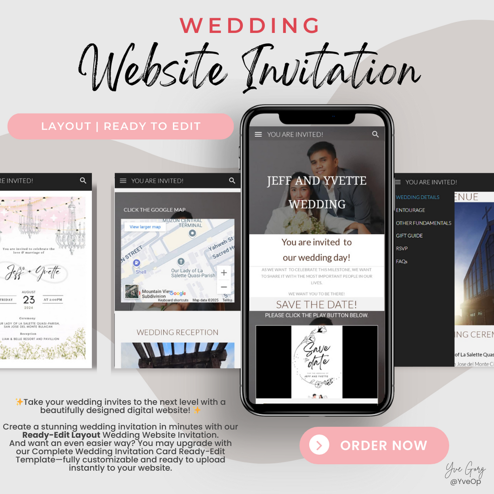 Wedding Website Invitation Layout | Ready to Edit