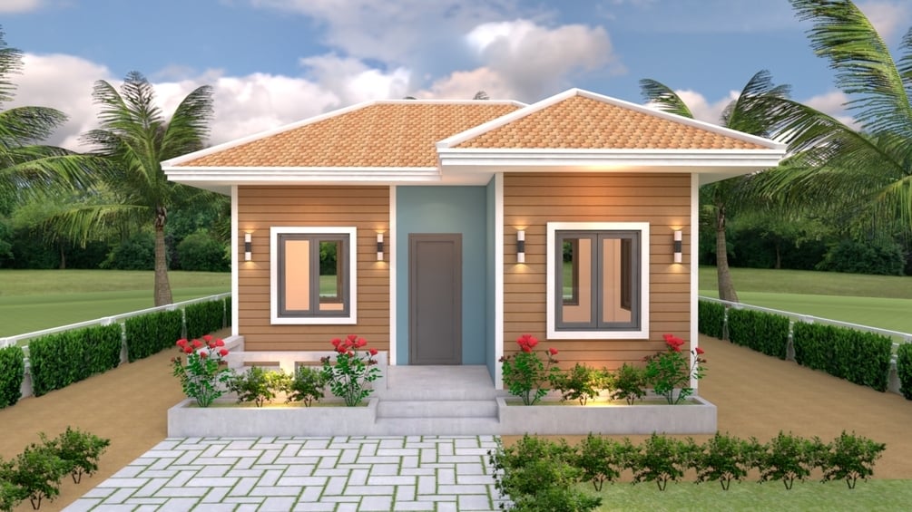 Simple House Designs 23x20 Ft One Bed 7x6 M Hip Roof