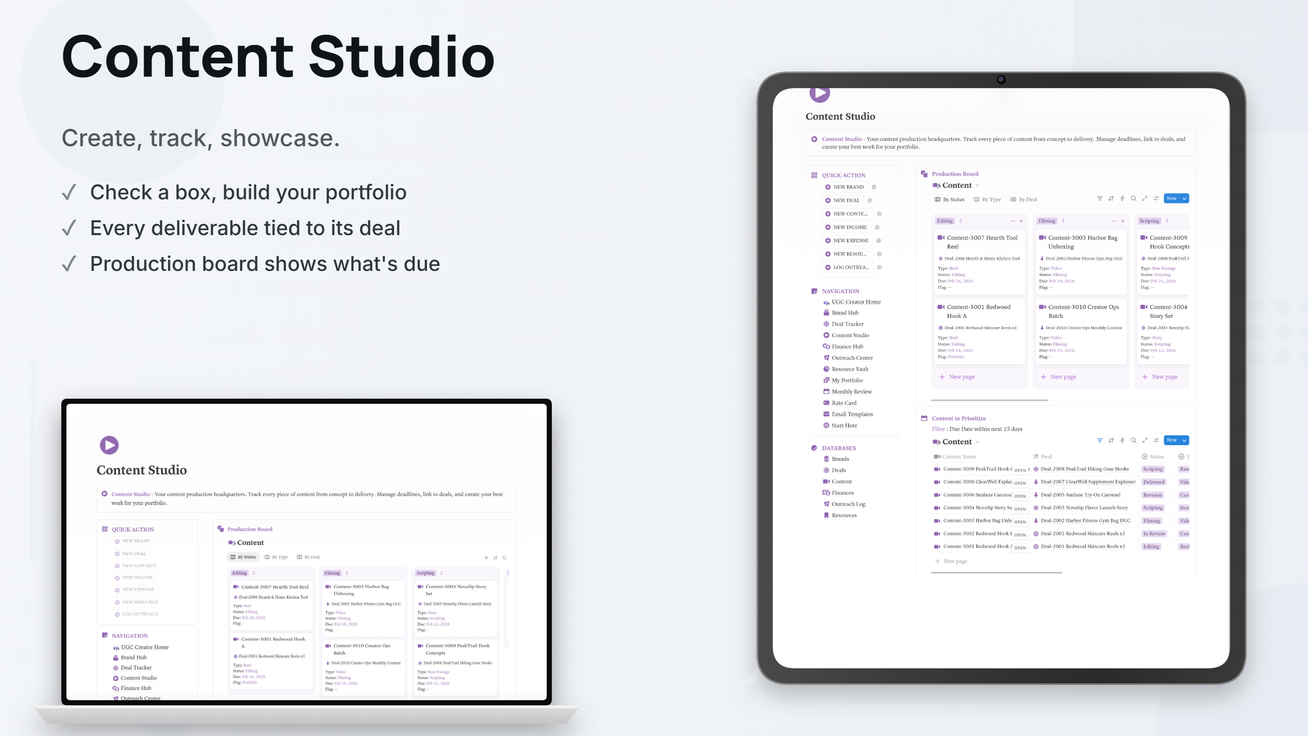 UGC Creator OS - Briefs, Brands & Invoicing - view 1