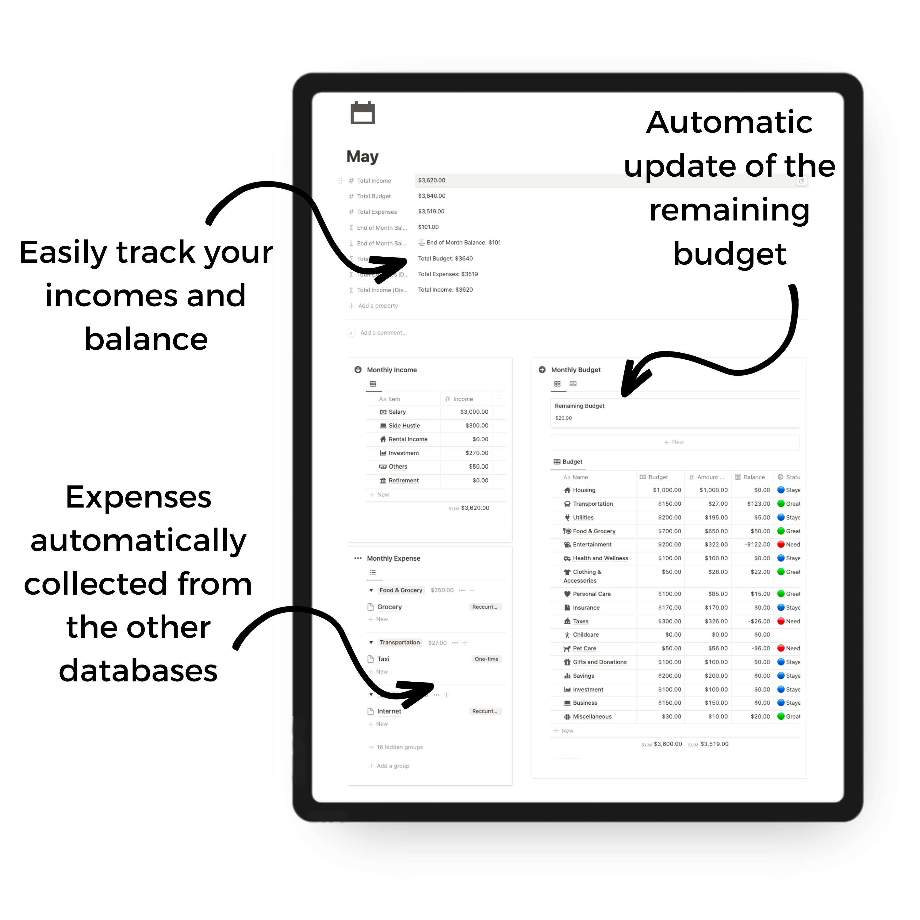 Notion Finance and Budget Planner