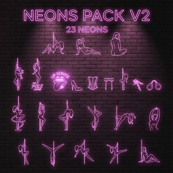 Neon Pack V2 - ( For any Vrchat Worlds - Or 3dRenders )