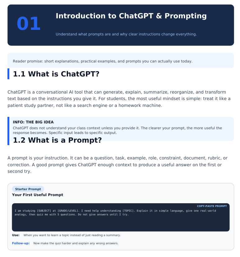 ChatGPT Prompts Bible for Students 2026 Edition – 120+ Ready-to-Use Study Prompts preview image 6
