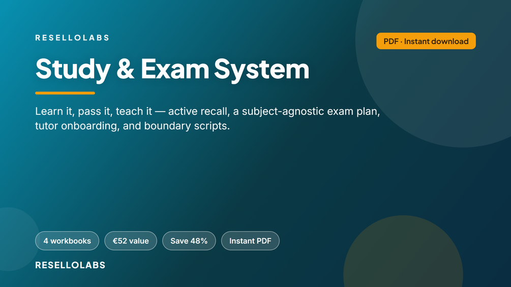 Look inside Study & Exam System — real pages
