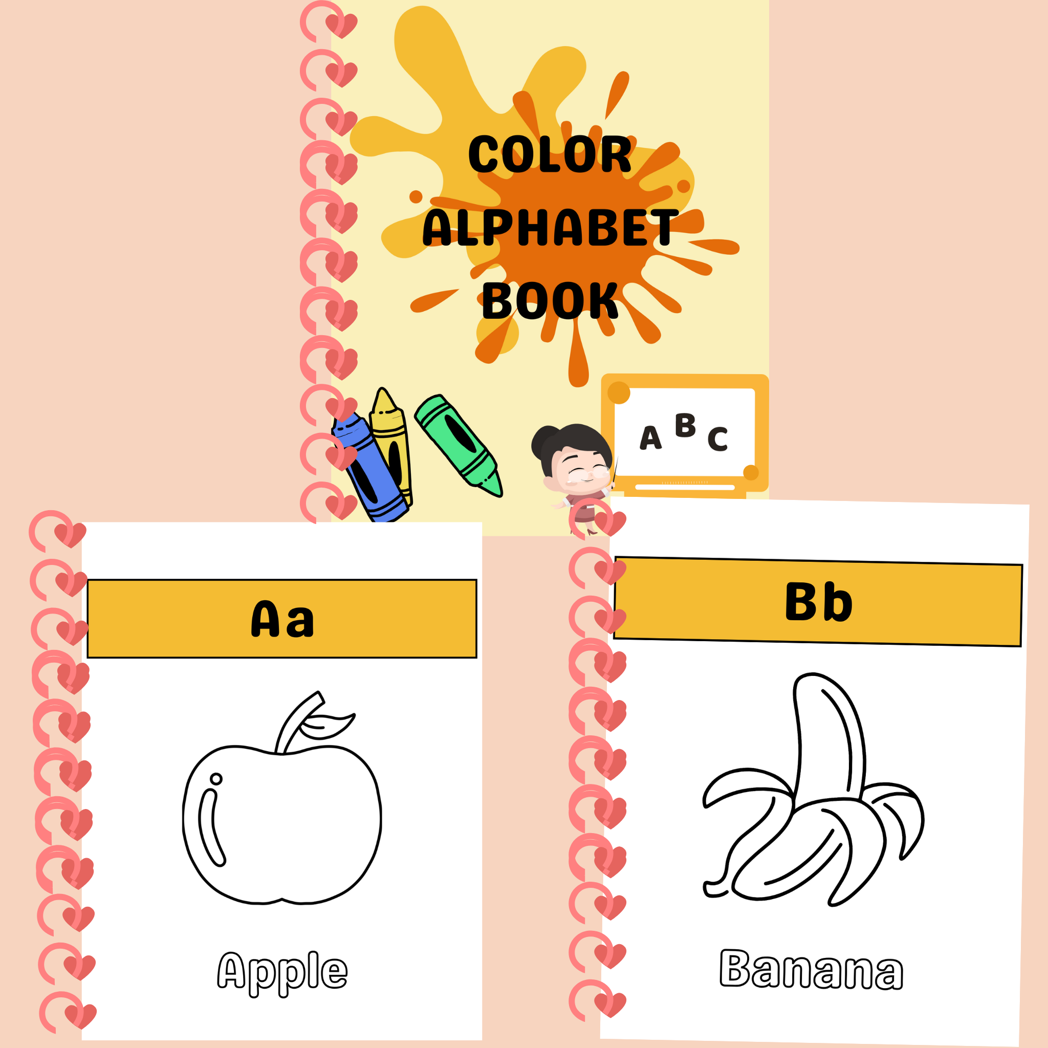 Princess theme kids learning material template bundle