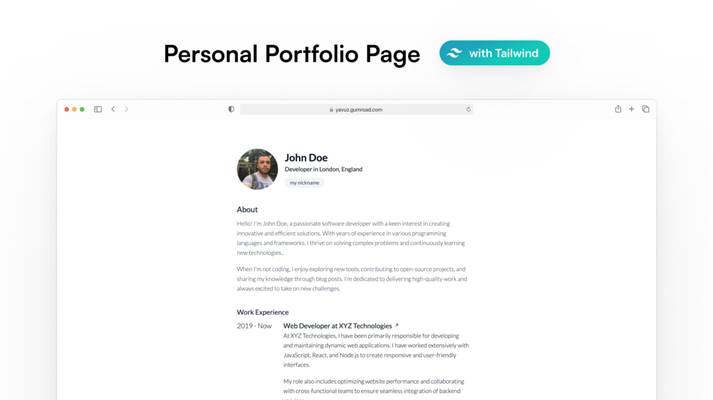 Responsive Personal Portfolio Page