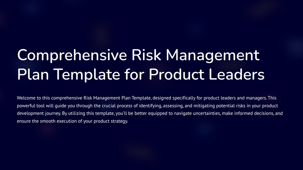 Risk Management Plan Template