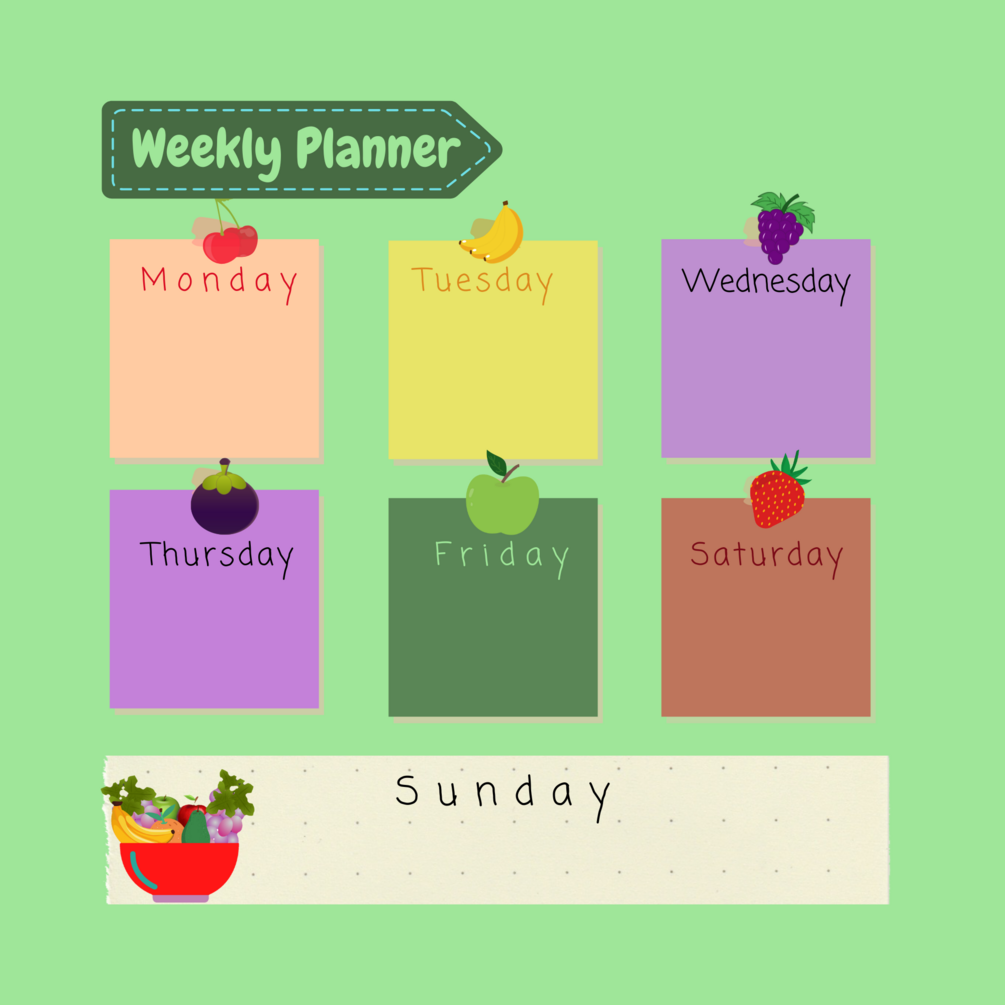 Blue webinar weekly planner