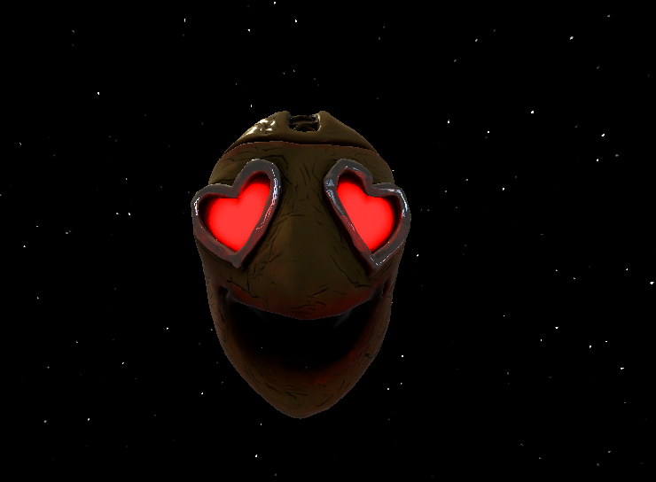 Lovesick mask worn on avatar