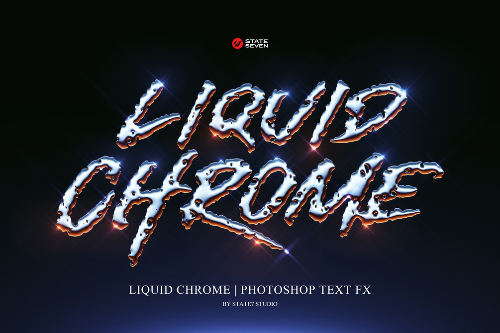 Liquid Chrome Photoshop Text Effect