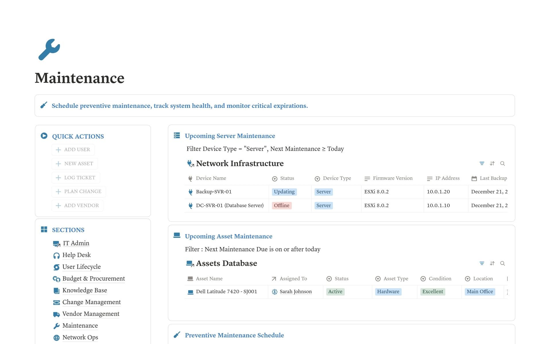 IT Admin OS - Tickets, Assets, Users & Licenses - view 5