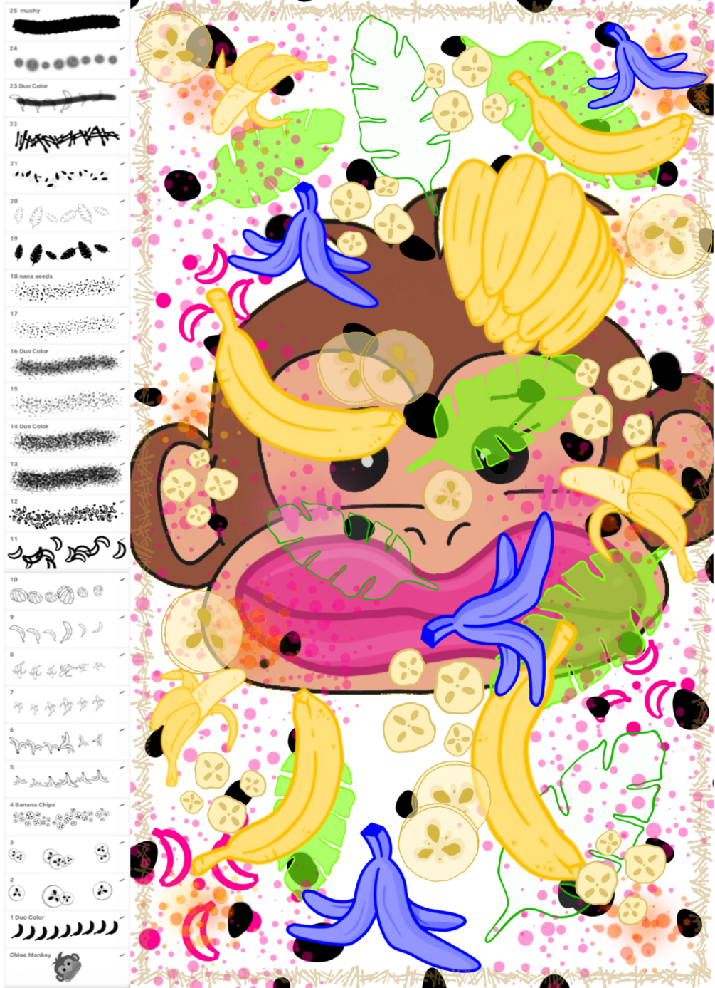 Banana Crazy Brush Set 🍌 | 25 Procreate Brushes by Chloe Monkey by Chloe Monkey