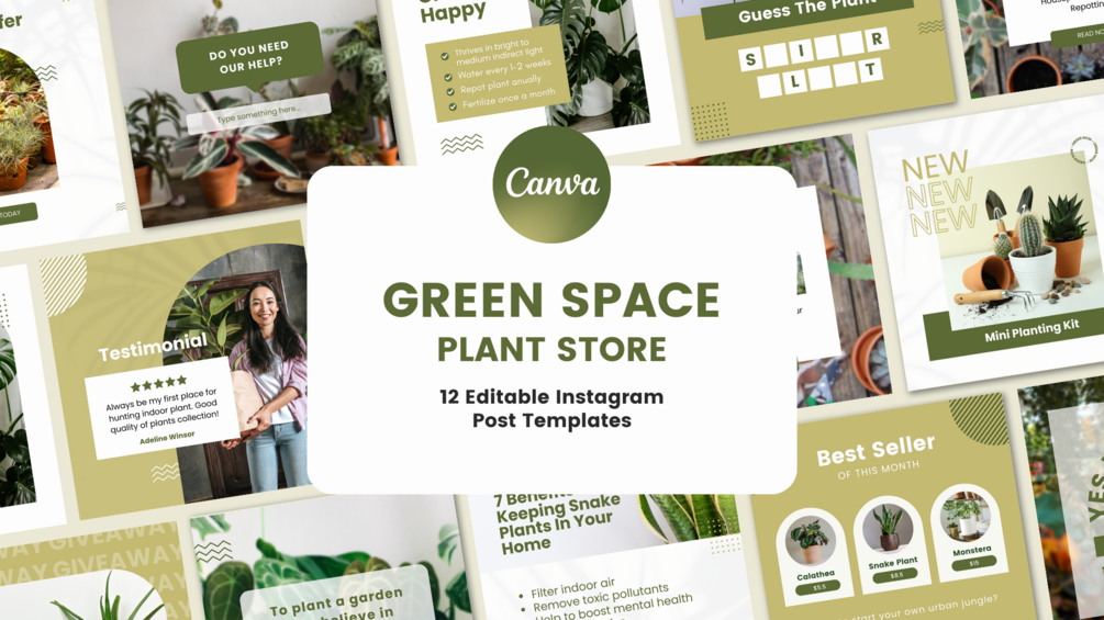 Green Space Plant Store Instagram Post Template