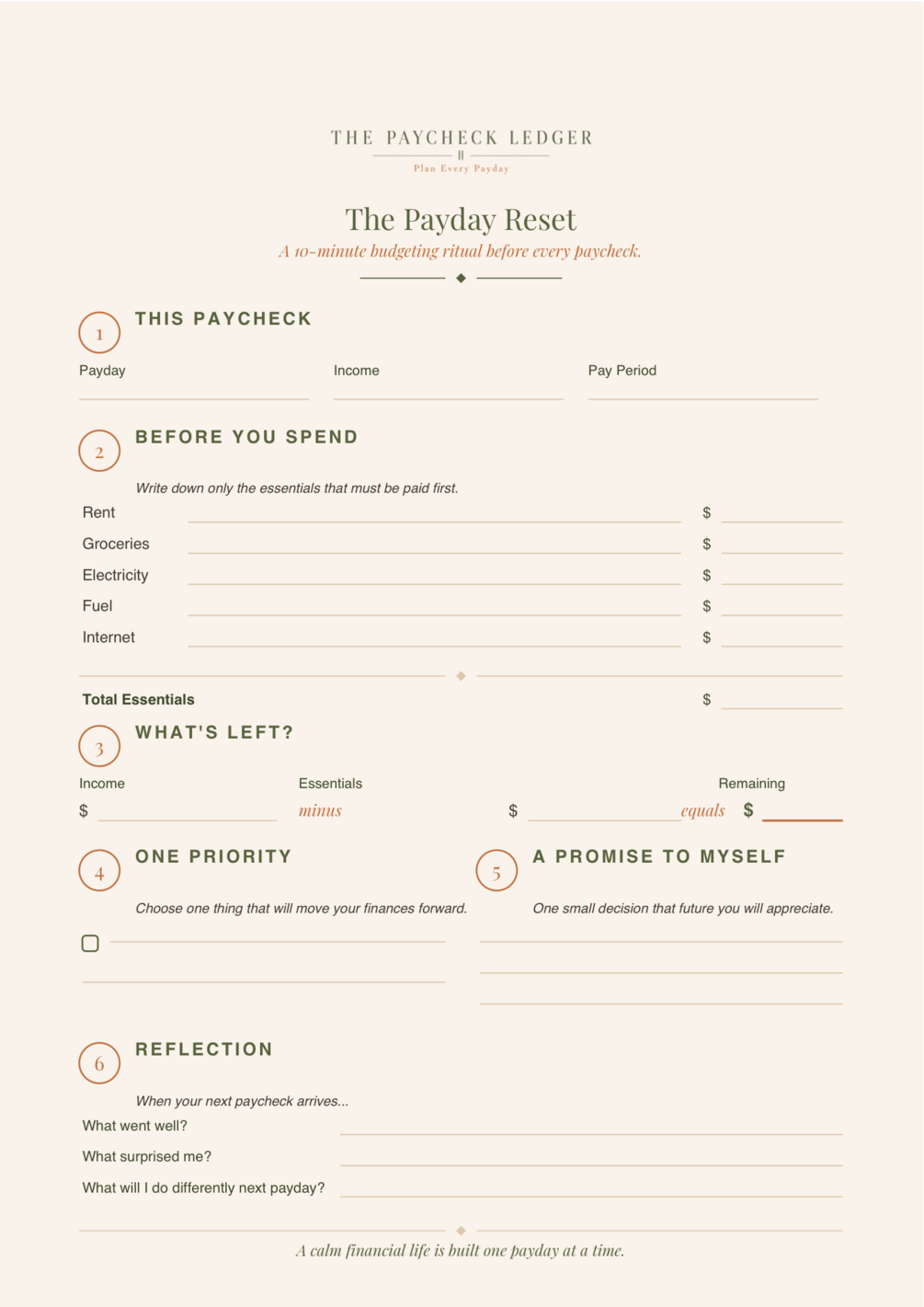 Blank Printable Worksheet A4