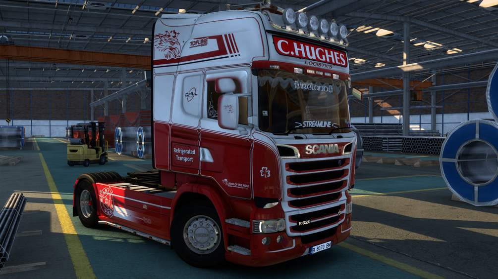 C.HUGHES R620 4x2 (LICANSE PLATE+SKIN+WINDOW STICKERS) by Grec_hin34 & V8.SCANIA.V8