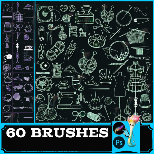 procreate brush ps brush textile tools handmade needlework sewing supplies tailor craft weaving, tools and accessories Procreate Stamps, by best procreate brushes
