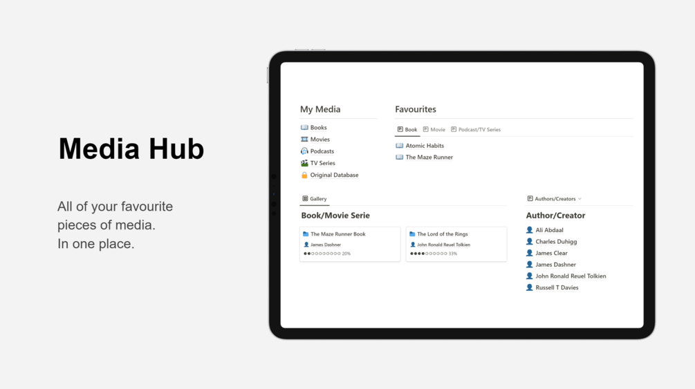 Media Hub (Notion Template)