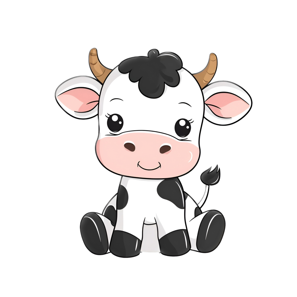 Cow cartoon sticker clipart