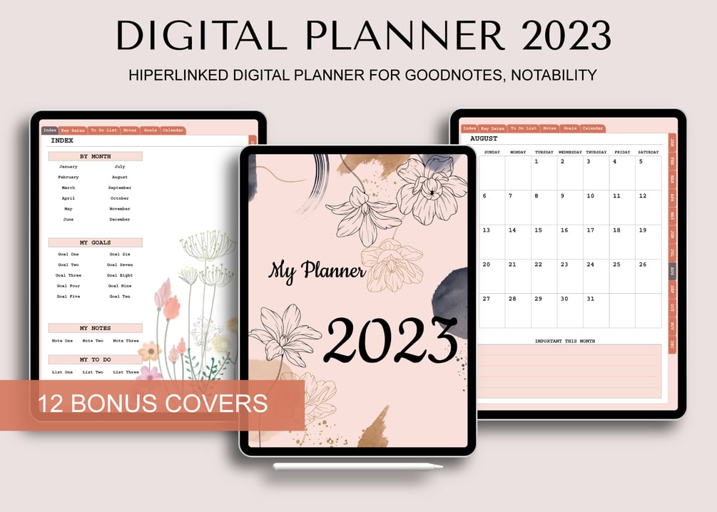 Dated Digital Planner 2023 Daily Weekly Monthly Planner Goal
