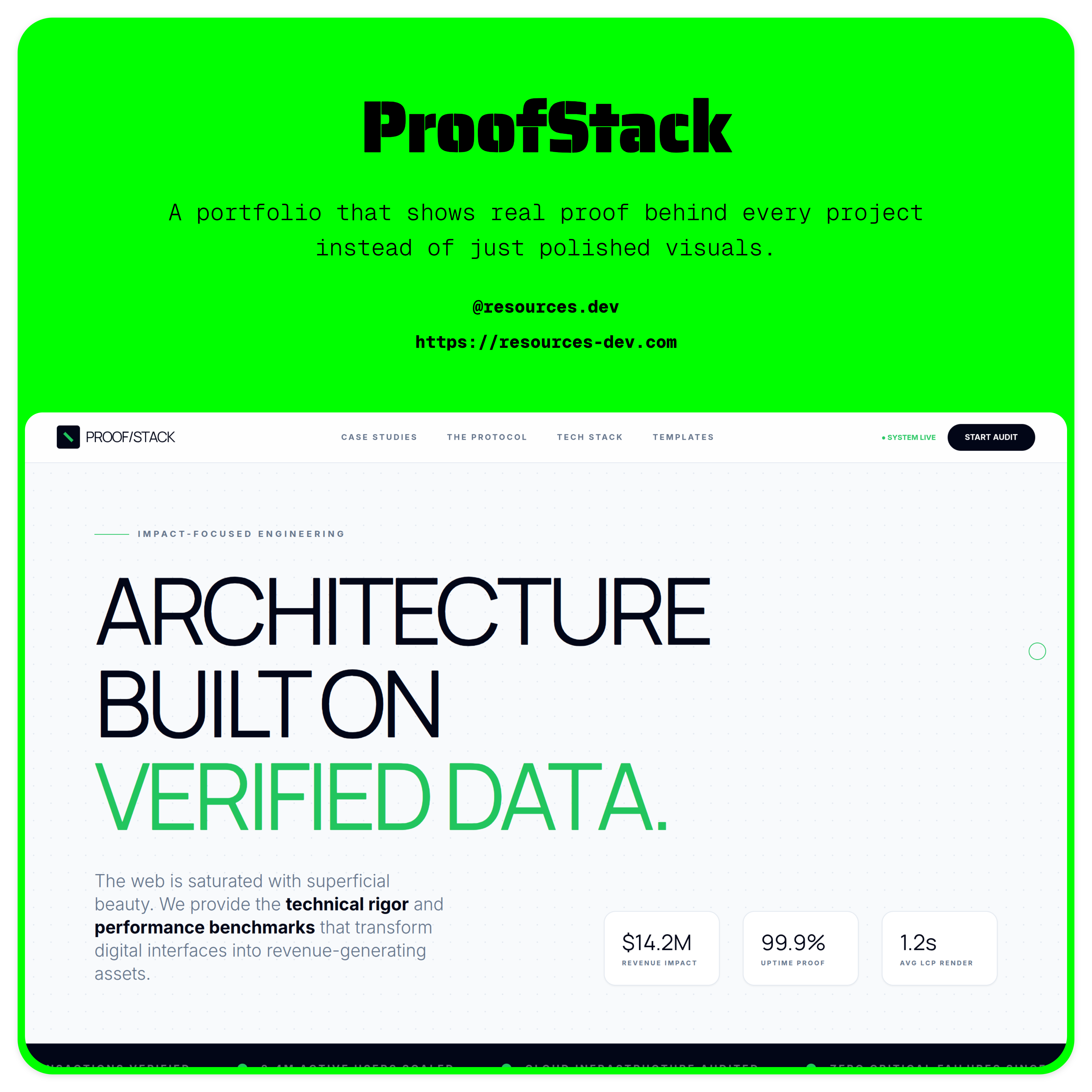 ProofStack Impact Portfolio Template