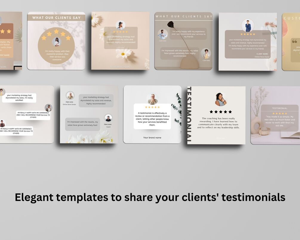 Testimonial templates