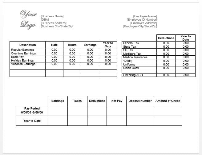 paycheck template excel