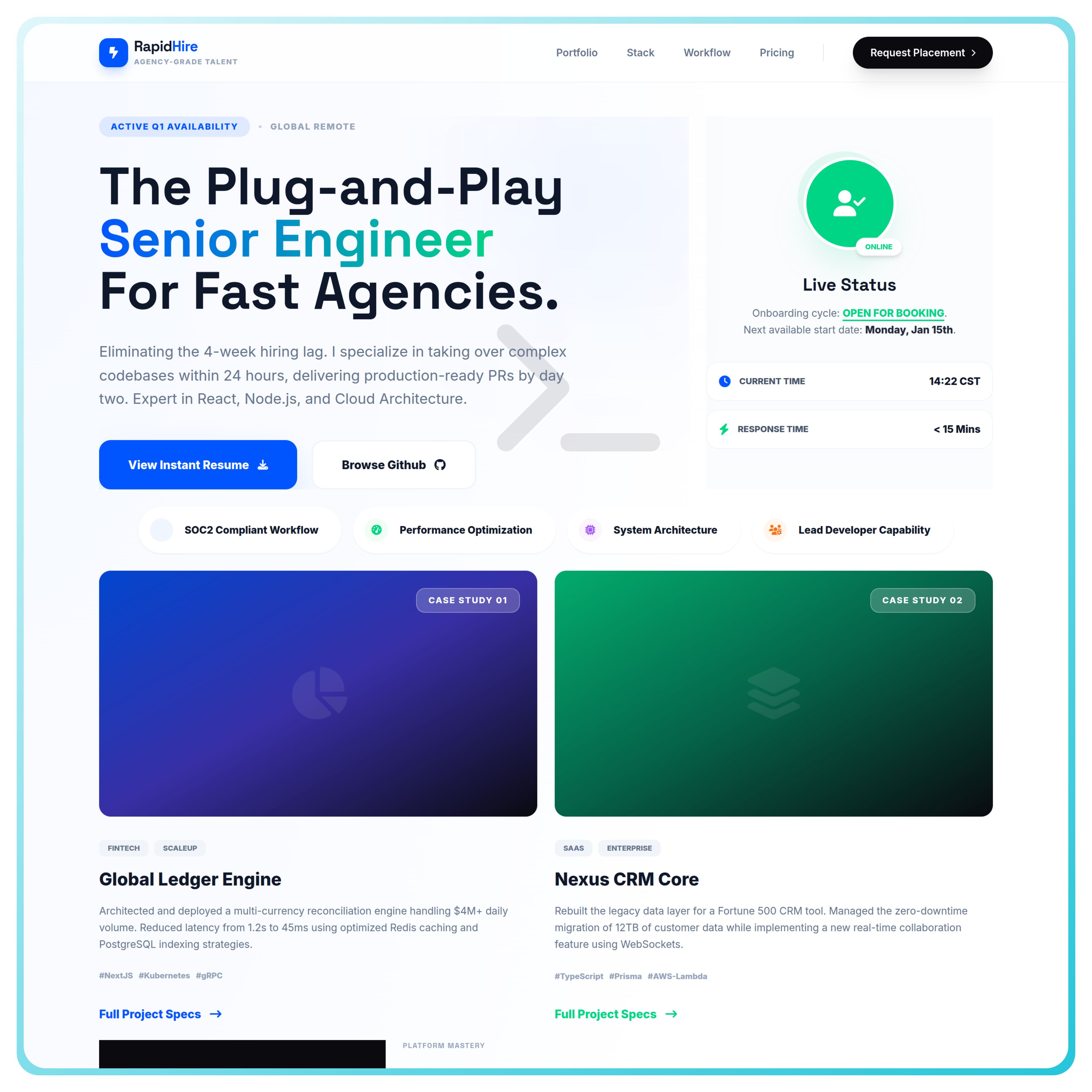 RapidHire Hiring Platform Hero Preview