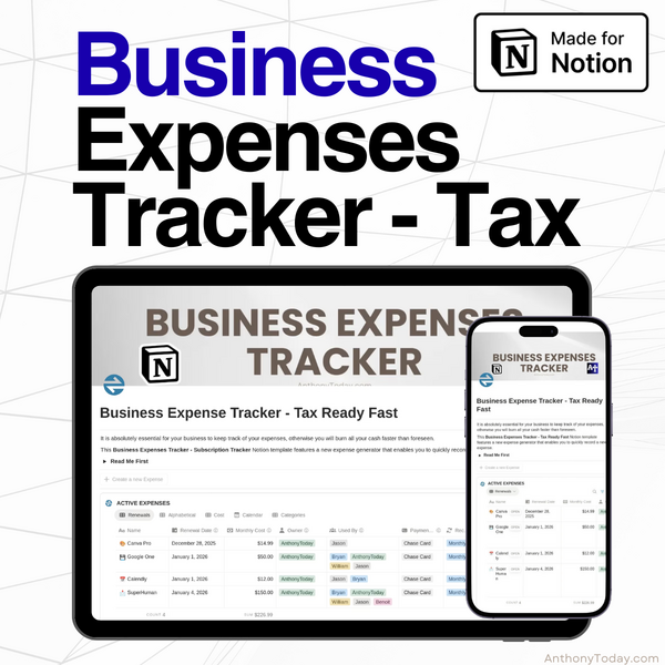 Business Expenses Tracker - Tax Ready